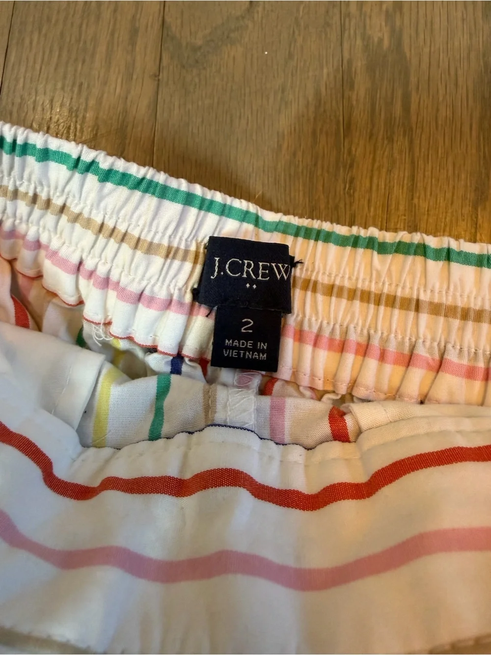J.Crew Striped White Tie-Waist Women’s Shorts. Size 2